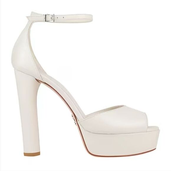 New Black Suede Studio White platform high heels sandals size 42 Brazil 12 USA - Picture 1 of 5